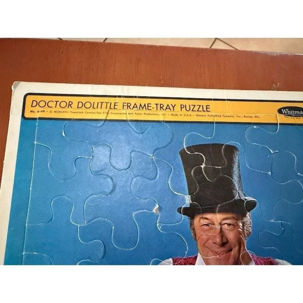 Vintage 1967 Whitman Doctor Dolittle Frame-Tray Puzzle Rex Harrison No. 4568
